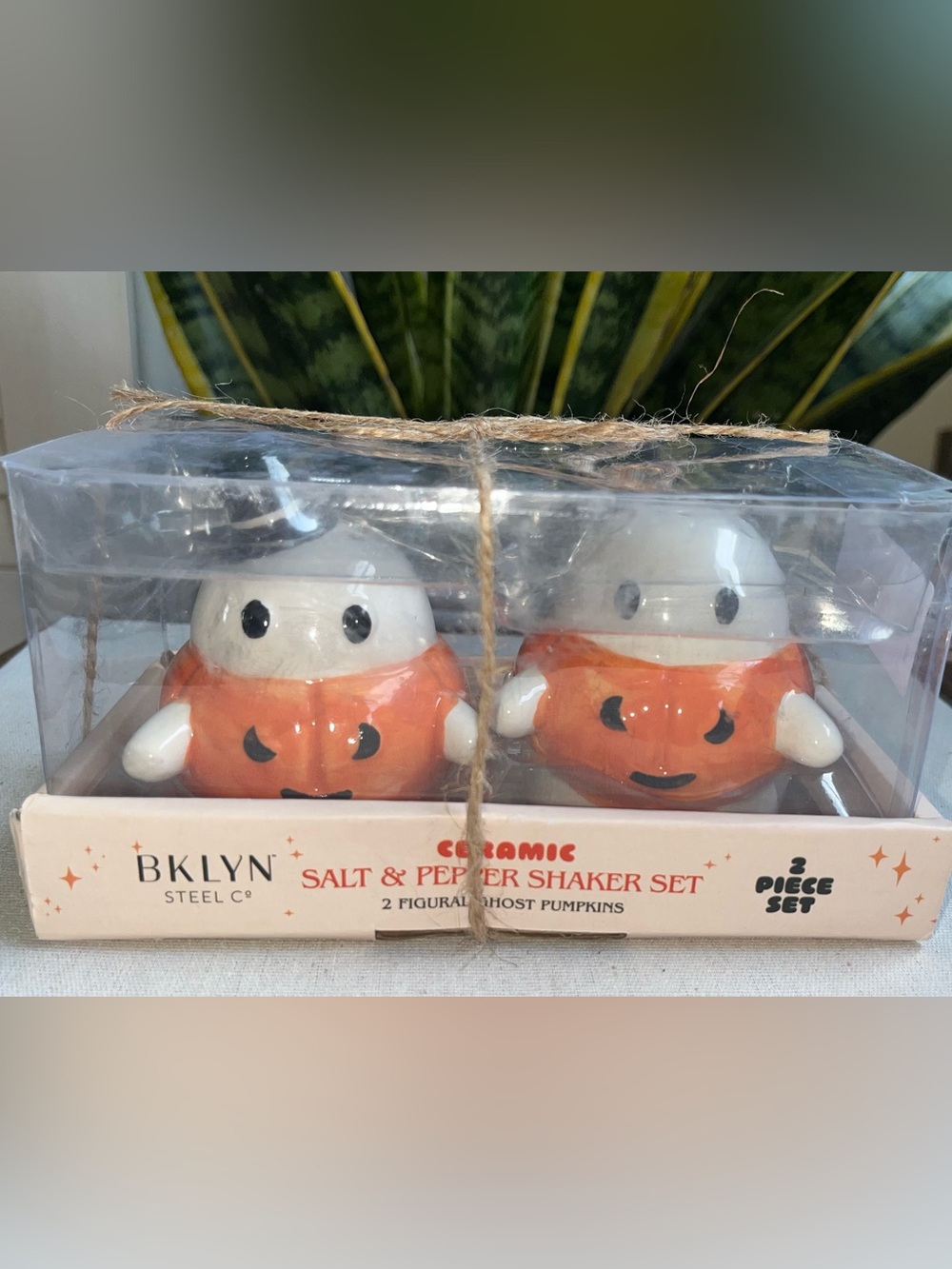 NIB BKLYN STEEL CO Ghost Salt & Pepper Shaker Set